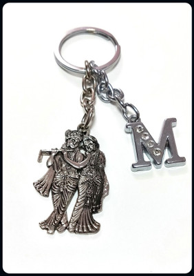 Meeko.com Radha Krishna with M Letter Key ChAIN-A Key Chain