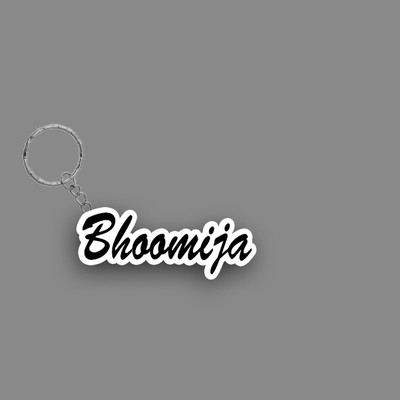 SY Gifts SYG Bhoomija Name Keychain White And Black Key Chain