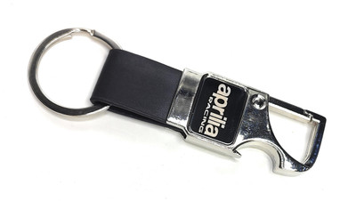 Jdp Novelty Metal Leather Opner Keychain for Aprilia Bikes Black Colour Key Chain