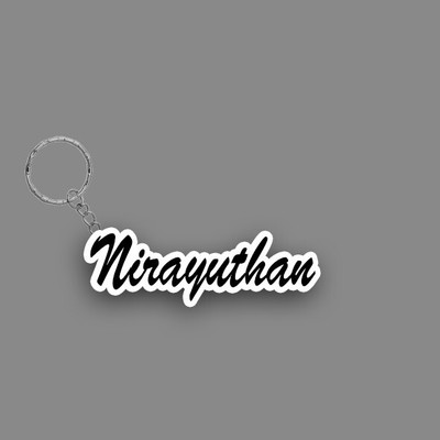 SY Gifts SYG Nirayuthan Name Keychain White And Black Key Chain