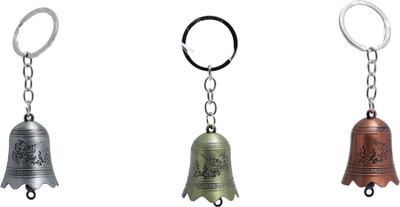 TGG Tibetan bell 3 colours - silver, gold and copper - 3 nos Key Chain