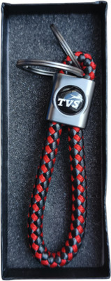 JNV Handwoven Leather Thread Keychain Compatible With TVS Bikes | Scooty Key Chain