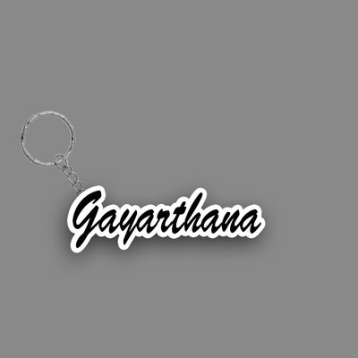 SY Gifts SYG Gayarthana Name Keychain White And Black Key Chain