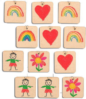 CHL 2 Inch Square MDF KeyChains Cutouts 25 PCS Plain MDF Blanks for Craft, Key Chain