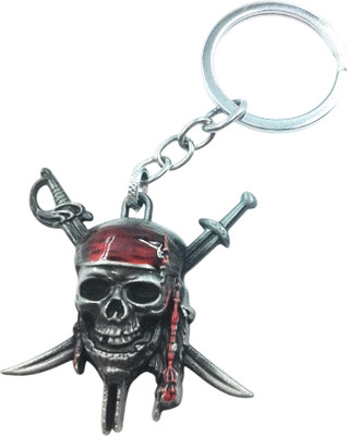 Key Era Pirates Of Caribbean Skull Head Sword Jack Sparrow Metal Key Chain