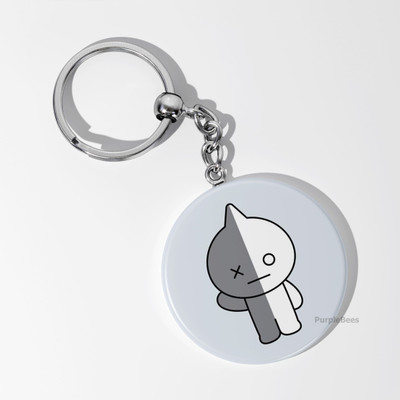 PurpleBees BTS BT21 VAN keychain for BTS k-pop fan merch gift Metal 58mm | Home Key Student Key Chain