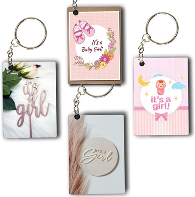 ASvik Creation Its a Girl-03 Pregnancy Gender Reveal Keychain Set of 4 Key Chain