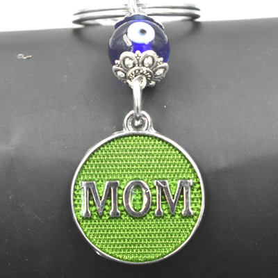 AFH I Love You Mom Evil Eye Charm Green Family Gifiting Keychain for Men and Women Key Chain