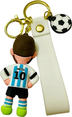 GKM Messi Soccer 3D pvc keychain with hook strap key ring Key Chain
