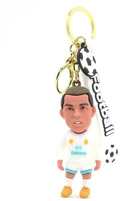 gtrp White Ronaldo 3D Rubber With Long Ribbon 01-New322 Key Chain
