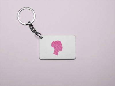 DOGAR ESSENTIALS Pink Lady- Printed Acrylic Keychains(Pack Of 2) Key Chain