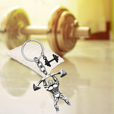 M Men Style Fitness Gym Keychain Bodybuilder Motivational Workout Keychain SKeyCom2024164 Key Chain