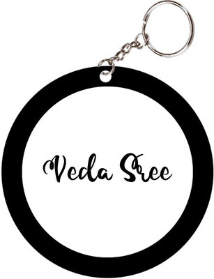 SY Gifts Veda Sree Name Black Keychain Key Chain