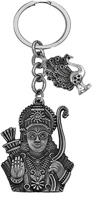 AFH Lord Dhanurdhari Ram Lucky Peacock Charm Religious Grey Keychain Key Chain