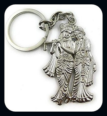 Meeko.com Radha Krishna silver keyring for gifting-A Key Chain