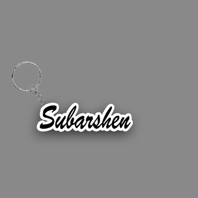 SY Gifts SYG Subarshen Name Keychain White And Black Key Chain