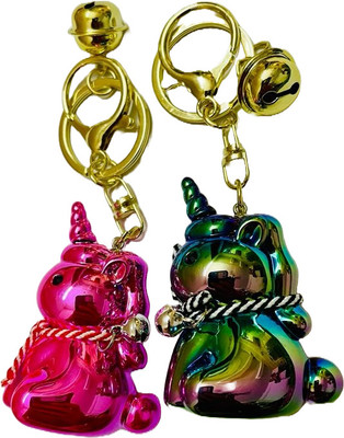GKM Cute Baby Unicorn Sitting 3D acrylic high quality combo set keychain Key Chain