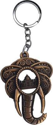 FRONTEX All New Modern Keychain of Taj Mahal in Elephant Face with trunk | Brown color Key Chain