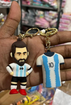 K3NTERPRISES Messi 3D Rubber keychain With Long Ribbon Key Chain