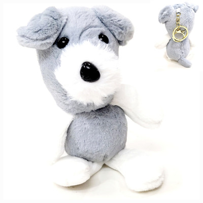 ADOREAL DOG SOFT TOY KEYCHAIN GREY COLOR FOR CAR BIKE AND VALENTINES DAY GIFTING Key Chain