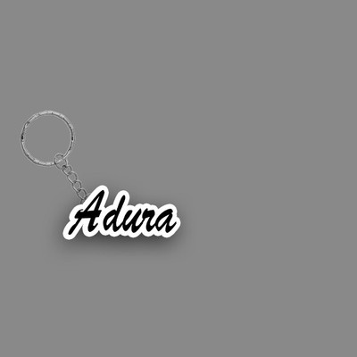 SY Gifts SYG Adura Name Keychain White And Black Key Chain