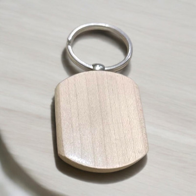 19th July Jewels Wooden Blanks Rectangle Key Holder and Key Ring for DIY Gift Craft Style. Key Chain