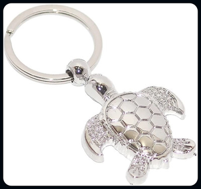 Meeko.com Good Luck/Happiness Turtle Or Tortoise Design Metal Keychain-A Key Chain