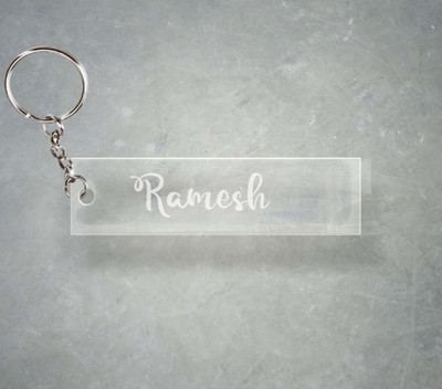 SY Gifts Ramesh Name Transparent Engraving Keychain F1 421 Key Chain