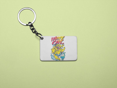 Rushaan I hate cat - Printed acrylic animated Keychain(Pack Of 2) Key Chain