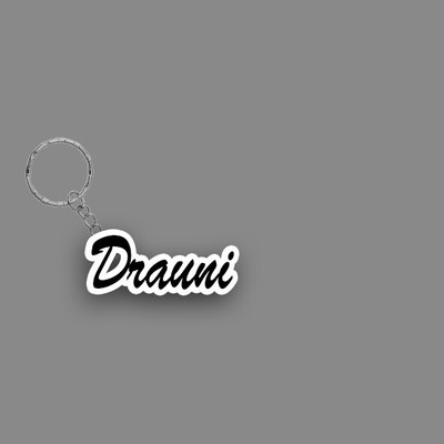 SY Gifts SYG Drauni Name Keychain White And Black Key Chain