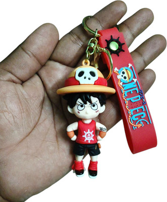 RINKON One Piece Luffy Logo Jolly Roger Beautiful 3D Double Sided Keychain Key Chain