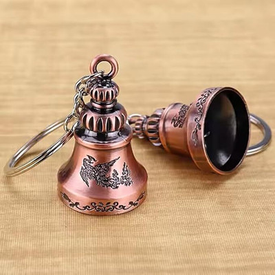 VAIDRAJ Tibetan Keychain Temple Bell Keychain Metal Guardian bell Key Chain(BROWN2_23) Key Chain