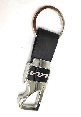 Jdp Novelty Metal Leather Opner Keychain for kiaCars New Logo Black Colour Key Chain