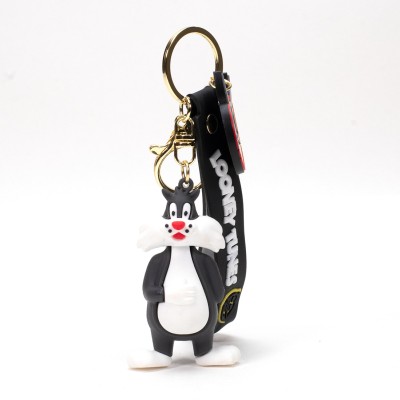 Daiyamondo Perfect for Fans of Classic Cartoons Looney Tunes Fat Bunny 3D keychain Ribbon Key Chain