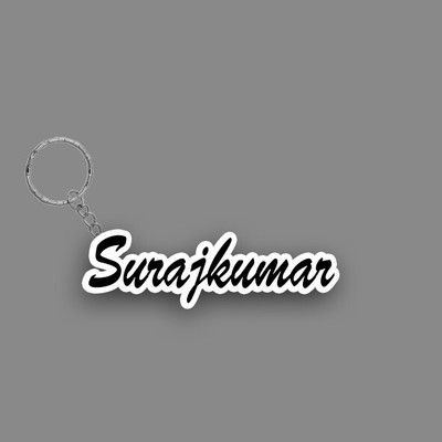 SY Gifts SYG Surajkumar Name Keychain White And Black Key Chain