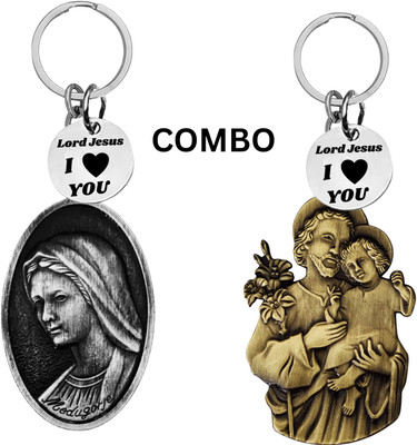 The Men Gift Double Sided Jesus & Mary Keychain Religious Key Ring Catholic Gift Com643-636 Key Chain
