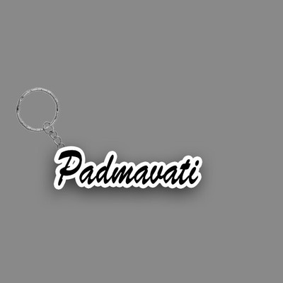 SY Gifts SYG Padmavati Name Keychain White And Black Key Chain