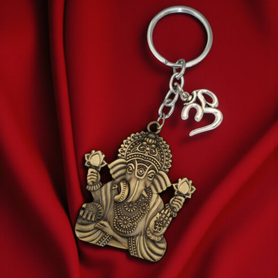M Men Style Lord Ganesha Om Metal Key Ring – Keychain for CarBike & OfficeSkey615-596 Key Chain