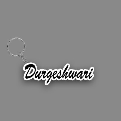 SY Gifts SYG Durgeshwari Name Keychain White And Black Key Chain