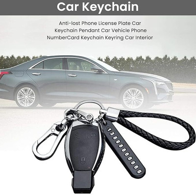TRINGDOWN Anti-Lost Car Keychains With Phone Number Tag Key Chain