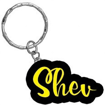 SY Gifts Shev Name Black Yellow Name Keychain Key Chain