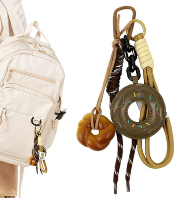 Verilux Doughnut Keychain Nylon Braided Rope Charm for Handbags Key Chain
