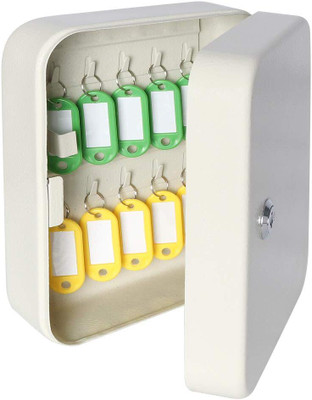 Krivon Security Metal Key Box With 20 Tags, Small Adjustable Key Lock Cabinet Safe Locker(Key Lock)