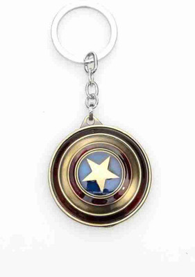 Cyclon Captain America Shield Keyring For Bikers Rotating Spinning Key Chain