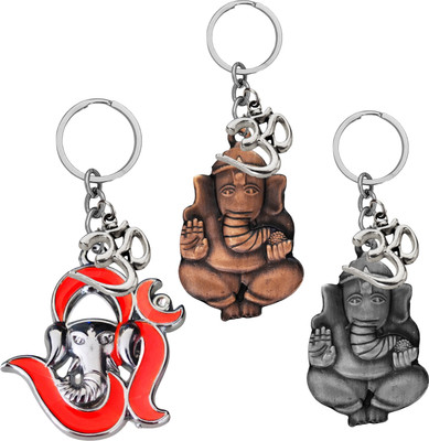 M Men Style Lord Ganesha Om Metal Key Ring – Keychain for Car, Bike & Office SKey619-598-600 Key Chain