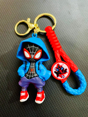 GKM Attractive Hooded Spiderman 3D pvc keychain with strap (Type-4) Key Chain