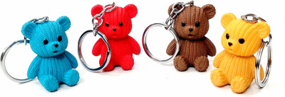 ADOREAL Cute Teddy Bear Keychains Pack of 2 Keychain Knitted Design For Your Loved Ones Key Chain
