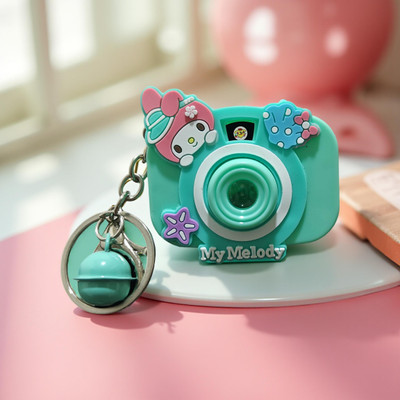 Meraki ind My Melody Mini Camera Projector Keychain,Cute Cartoon Character Toy with Light Key Chain