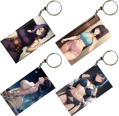 MITTRA Indiacraft HENTAI Anime Unique Style 4 pcs Combo Keychain Key Chain