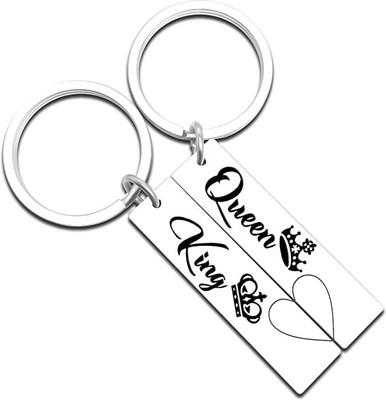 Myurawells Couple Gifts for Him and Her, His Queen and Her King Keychains Set Key Chain